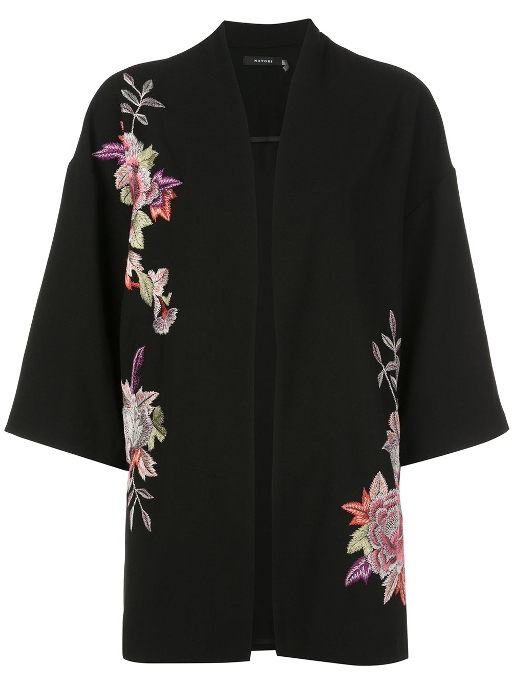 Natori Kimono Style Coat In Black