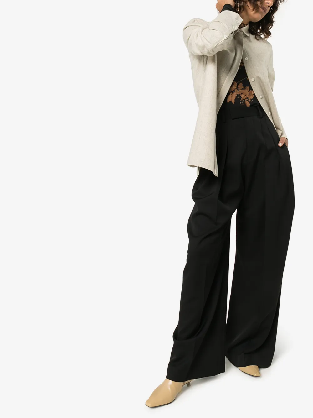 JW ANDERSON JW ANDERSON HIGH WAISTED WIDE LEG TROUSERS,TR06819EPG001114341097