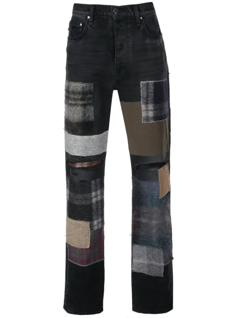 AMIRI mohair patchwork loose jeans