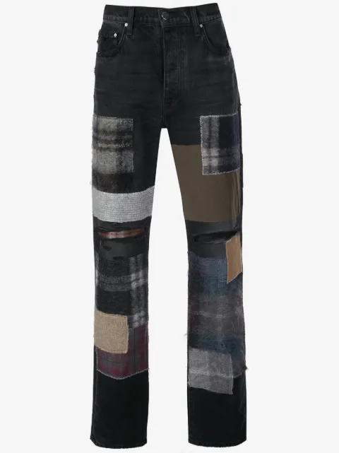 AMIRI mohair patchwork loose jeans