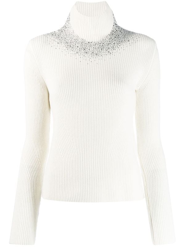 white jumper roll neck