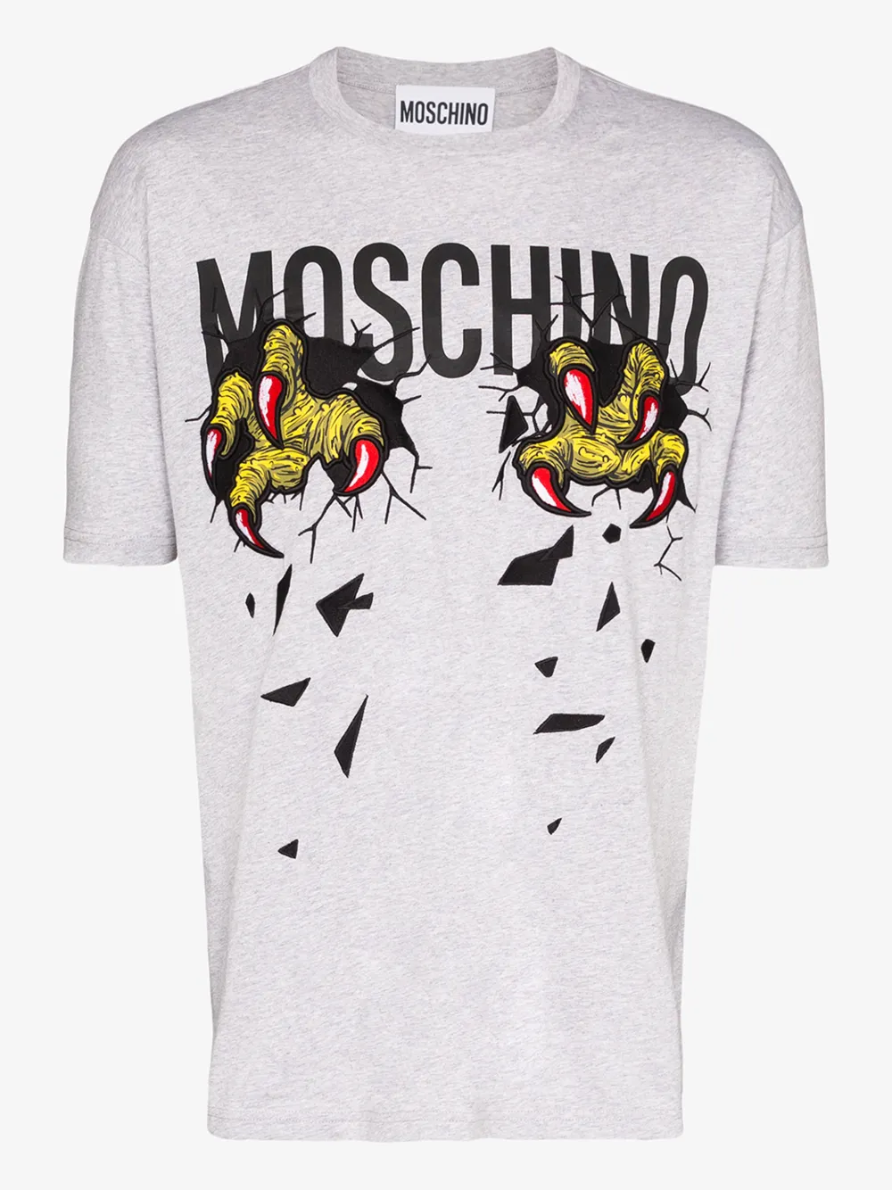 Moschino Creatures Logo-print T-shirt In Grey