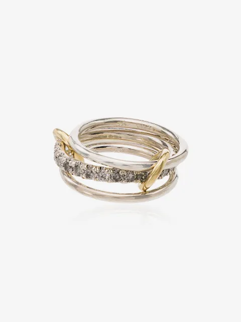Spinelli Kilcollin 18kt yellow gold Petunia link diamond ring
