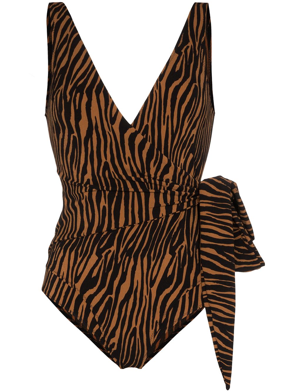 LISA MARIE FERNANDEZ DREE LOUISE ZEBRA-PRINT WRAP SWIMSUIT