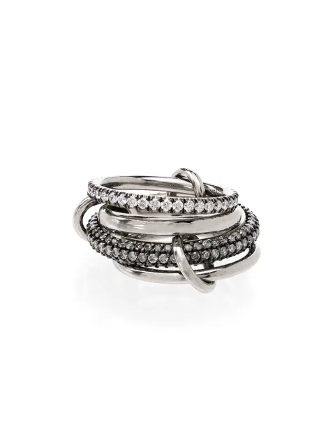 Spinelli Kilcollin anillo Vega en oro negro de 18kt con diamantes y cuatro links