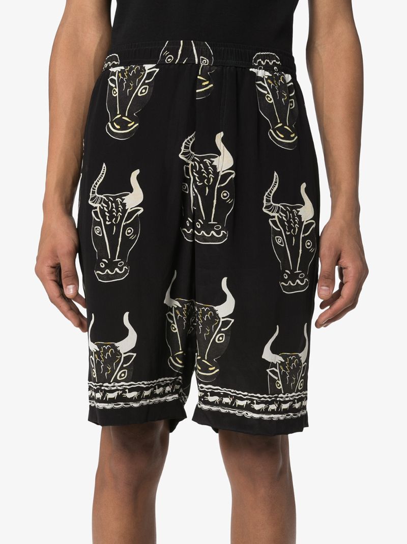 Shop Endless Joy Larnax Print Shorts In Black