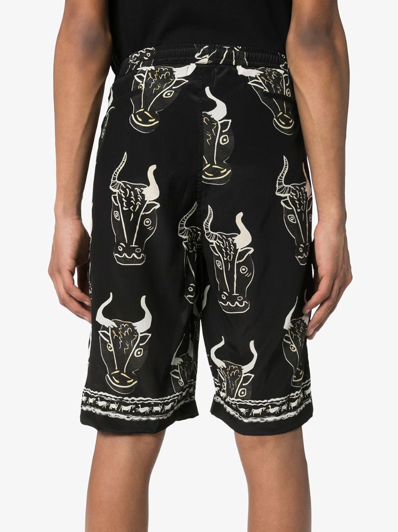 Shop Endless Joy Larnax Print Shorts In Black