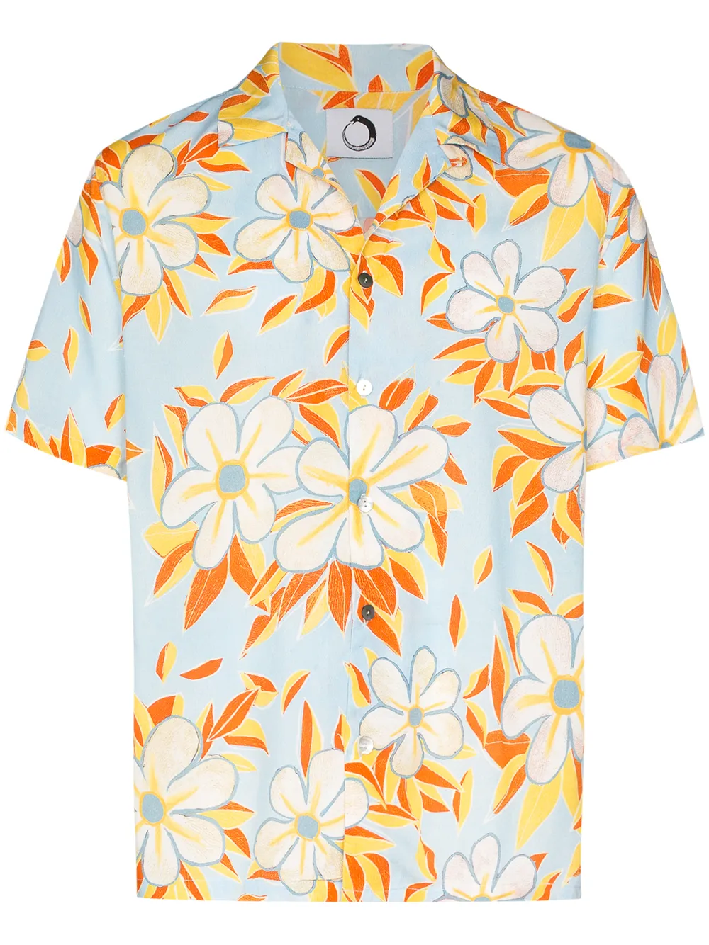 Acid Flower Aloha print bowling shirt