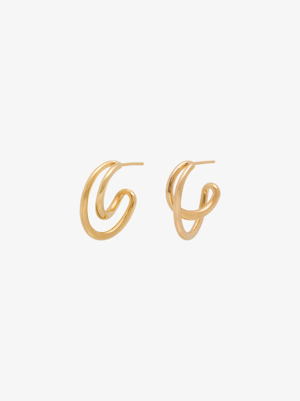 Charlotte Chesnais Gold Vermeil Double C Earrings In Gold