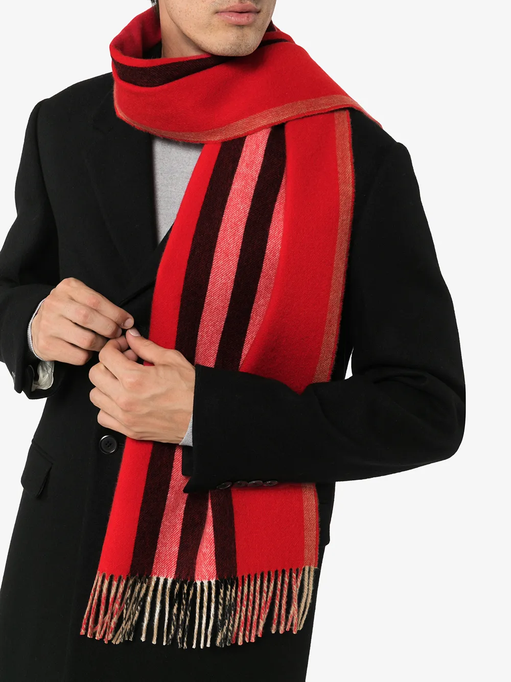 фото Burberry кашемировый шарф в полоску