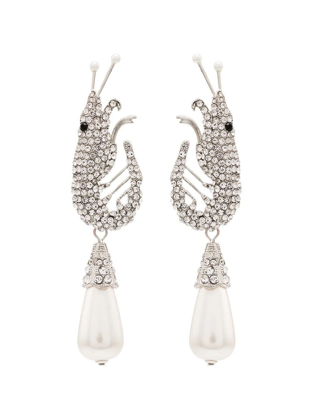 Shrimps серьги Shrimp с кристаллами