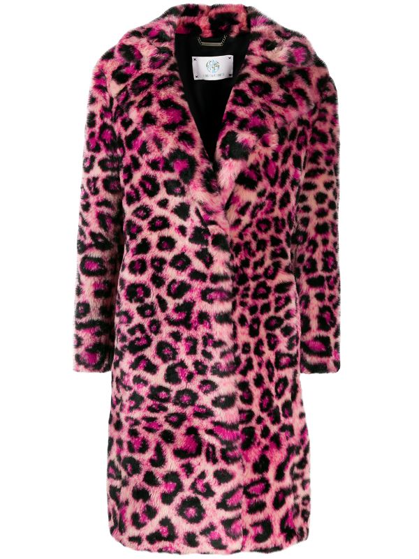 pink leopard fur jacket