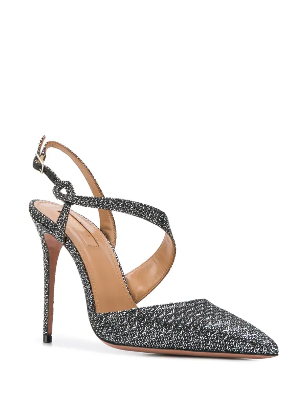 metallic jacquard heeled sandals