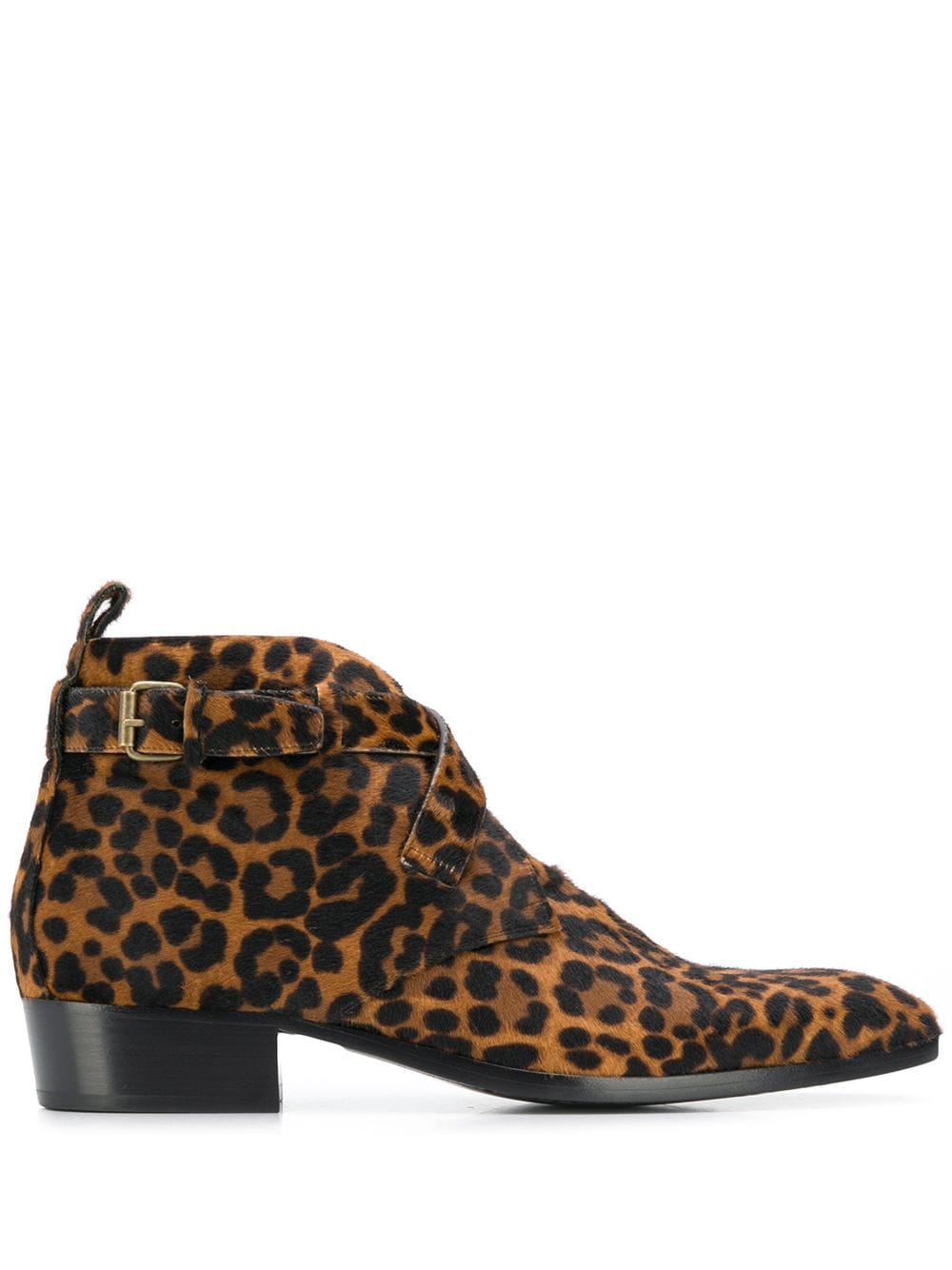 фото Saint Laurent ботинки с леопардовым принтом