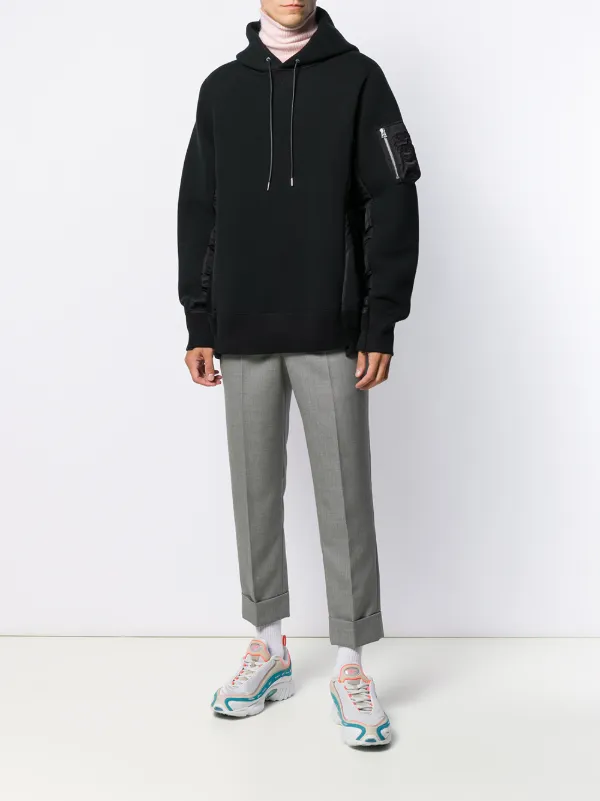 Shop sacai Sponge Sweat X MA-1 hoodie with Express Delivery - FARFETCH