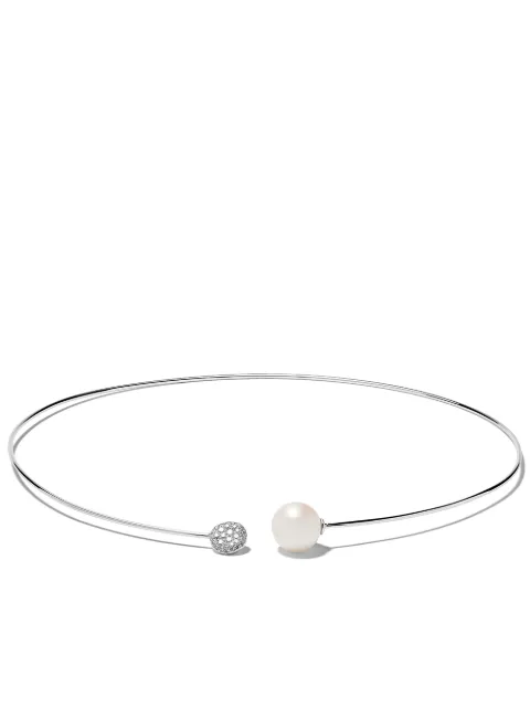 Yoko London 18kt white gold Trend Freshwater pearl and diamond necklace