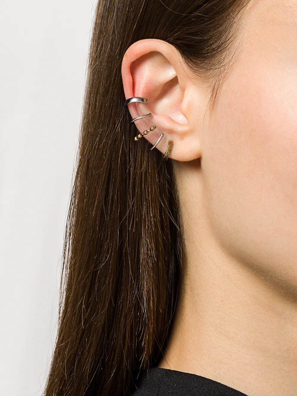 Shop Alexander Mcqueen Embellished Ear Cuff In Silver