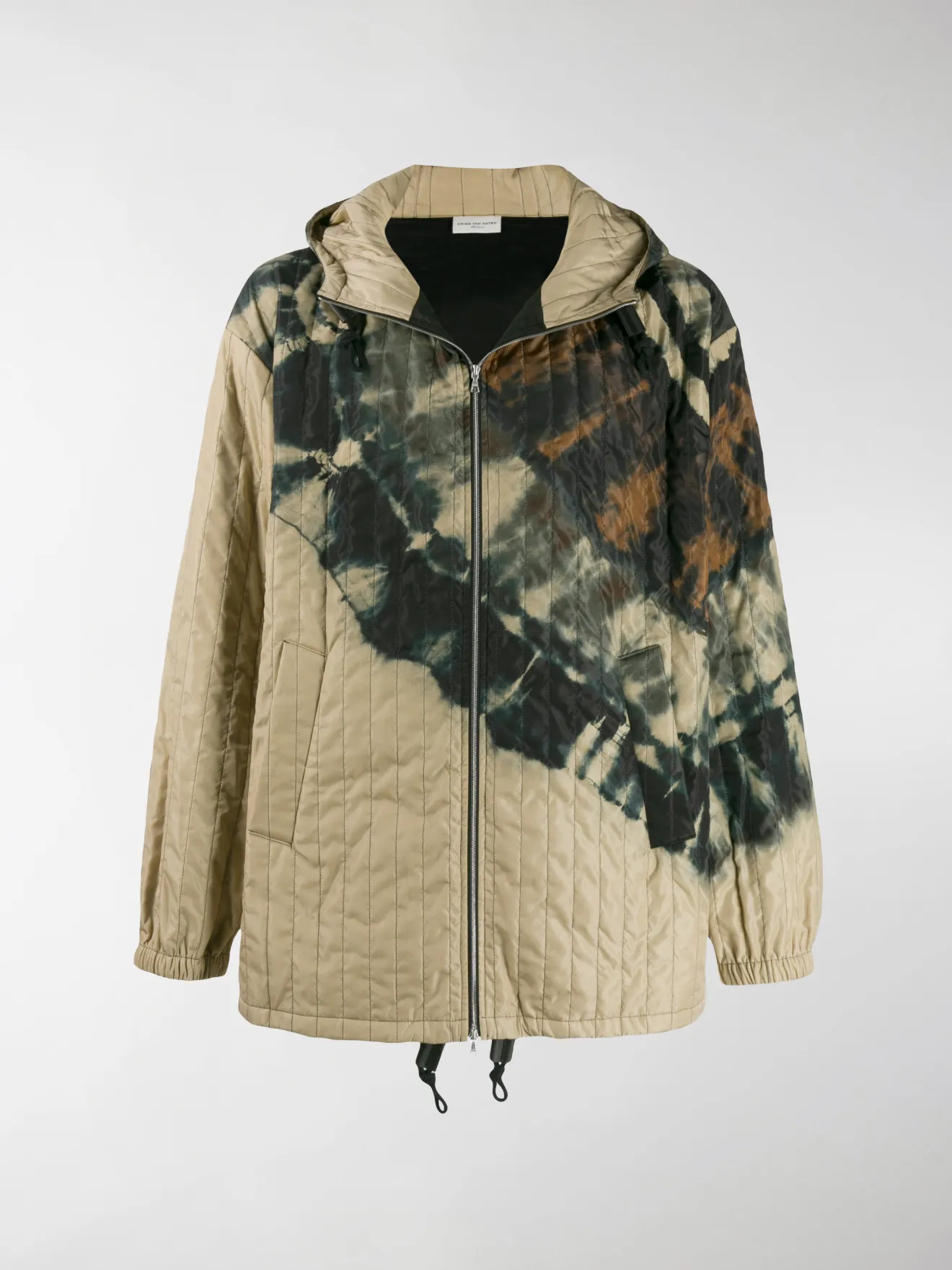 Dries Van Noten tie-dye hooded jacket neutrals | MODES