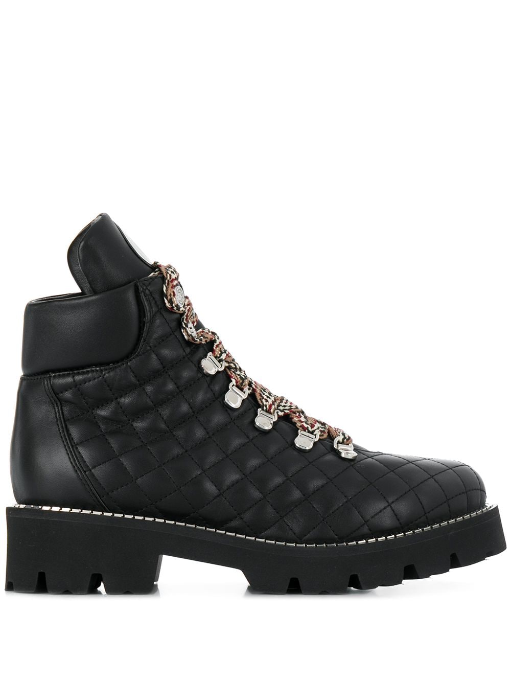 Baldinini Quilted Logo Plaque Boots In Black