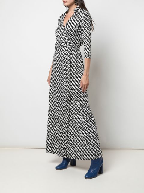 DVF Diane Von Furstenberg Chain Link Print Wrap Dress - Farfetch