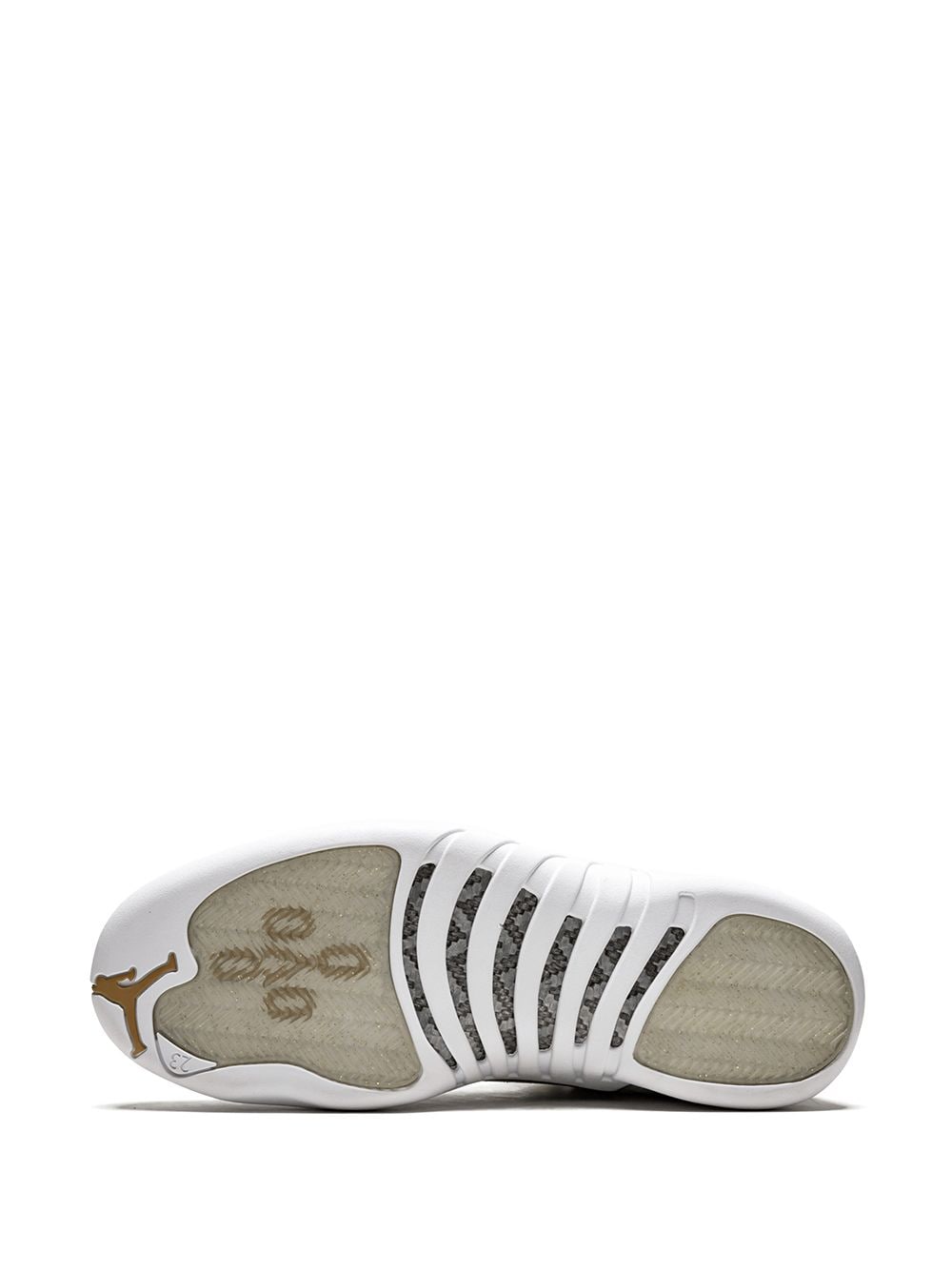 Shop Jordan X Ovo Air  12 Retro "white/metallic Gold" Sneakers