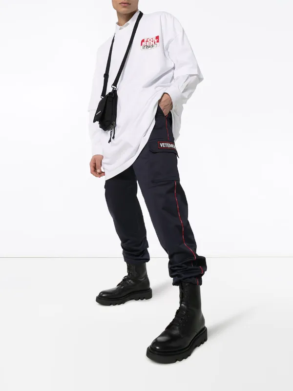 black police cargo trousers