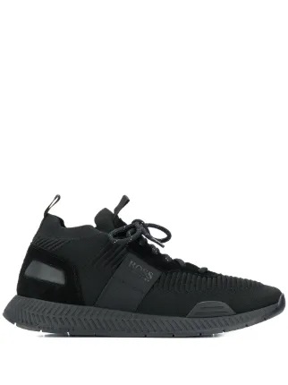 boss titanium running sneaker black