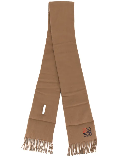 Click to view more detailed imagery on our partner's website Loewe Anagram-embroidered Padded Cashmere Scarf In 3150 Camel