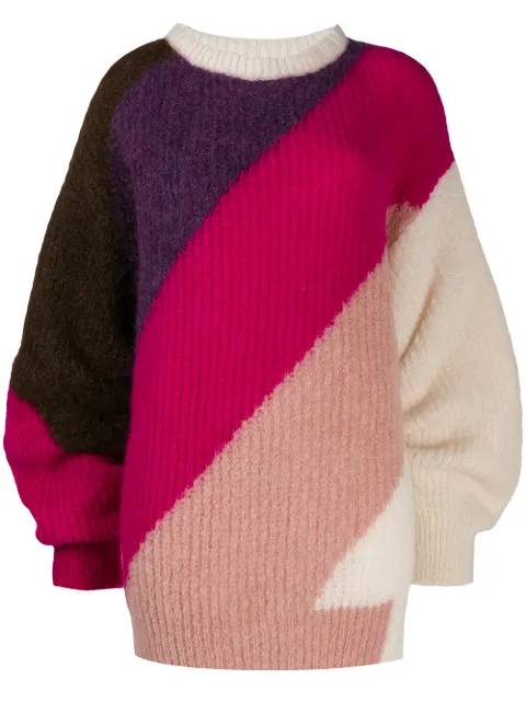 Circus Hotel diagonal stripe oversized jumper