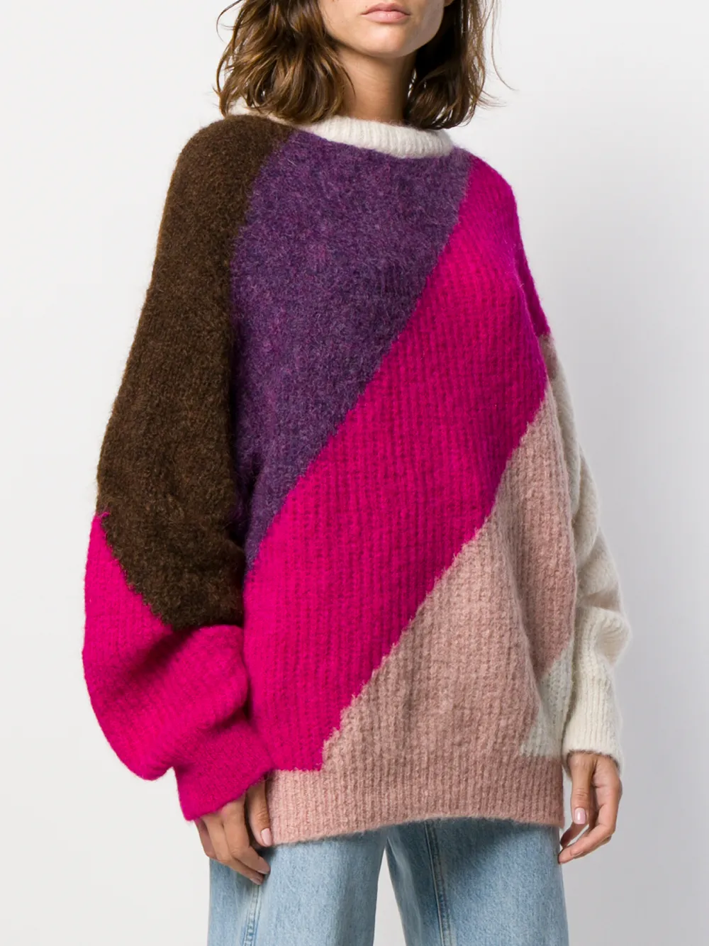 Circus Hotel Trui met diagonale strepen Roze