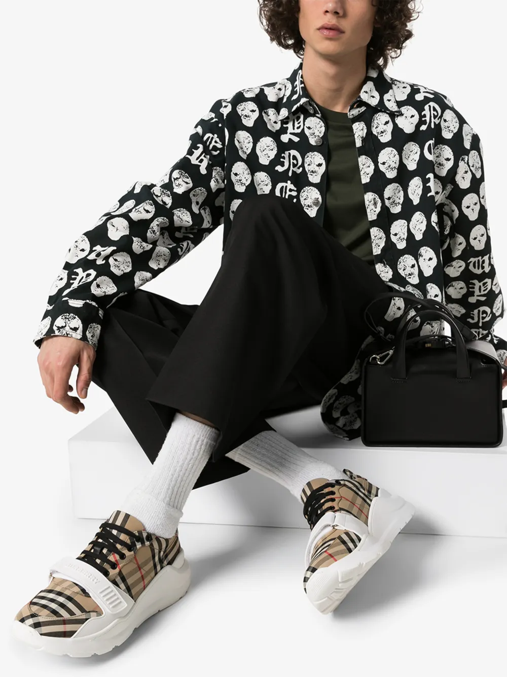 BURBERRY BURBERRY VINTAGE CHECK COTTON SNEAKERS,802028214348689
