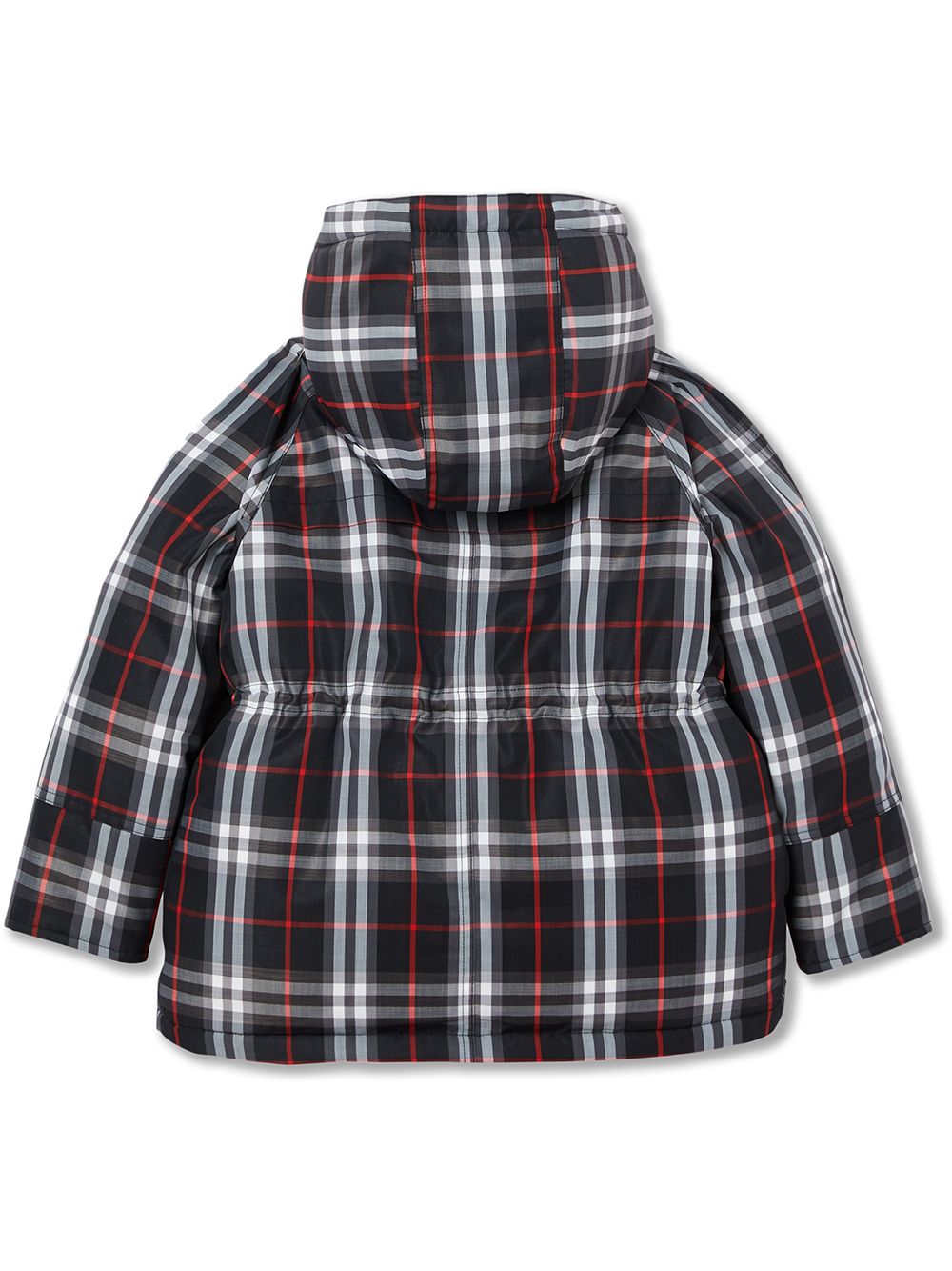 фото Burberry kids пуховик в клетку vintage check с капюшоном