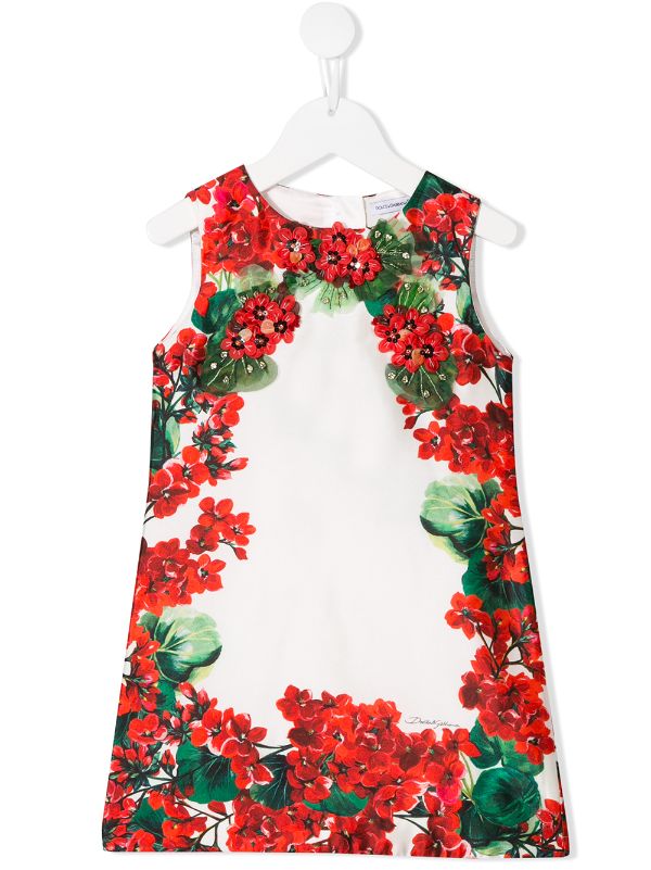 dolce and gabbana red floral dress