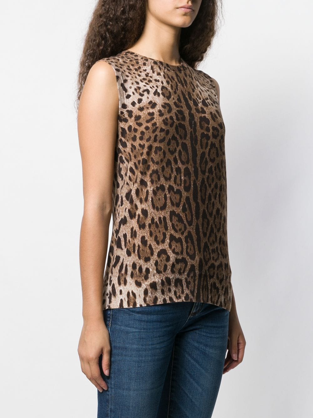 Shop Dolce & Gabbana Leopard-print Virgin Wool Jumper In Brown