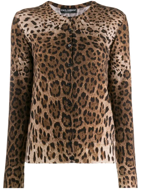 Dolce & Gabbana leopard-print virgin wool cardigan