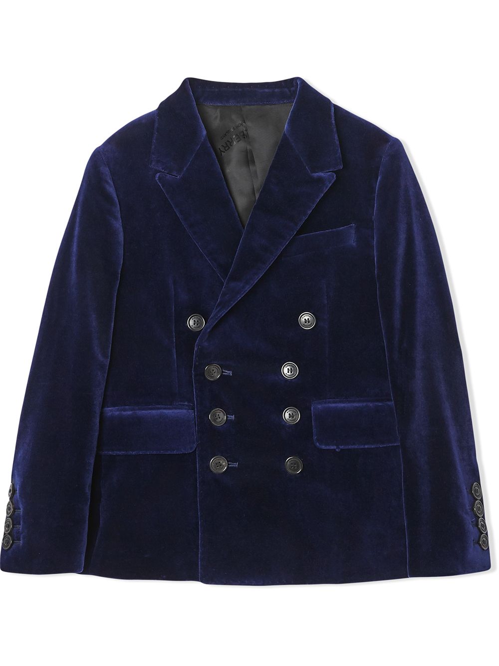 Burberry Kids бархатный двубортный блейзер