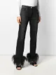 Prada feather trim bootcut jeans