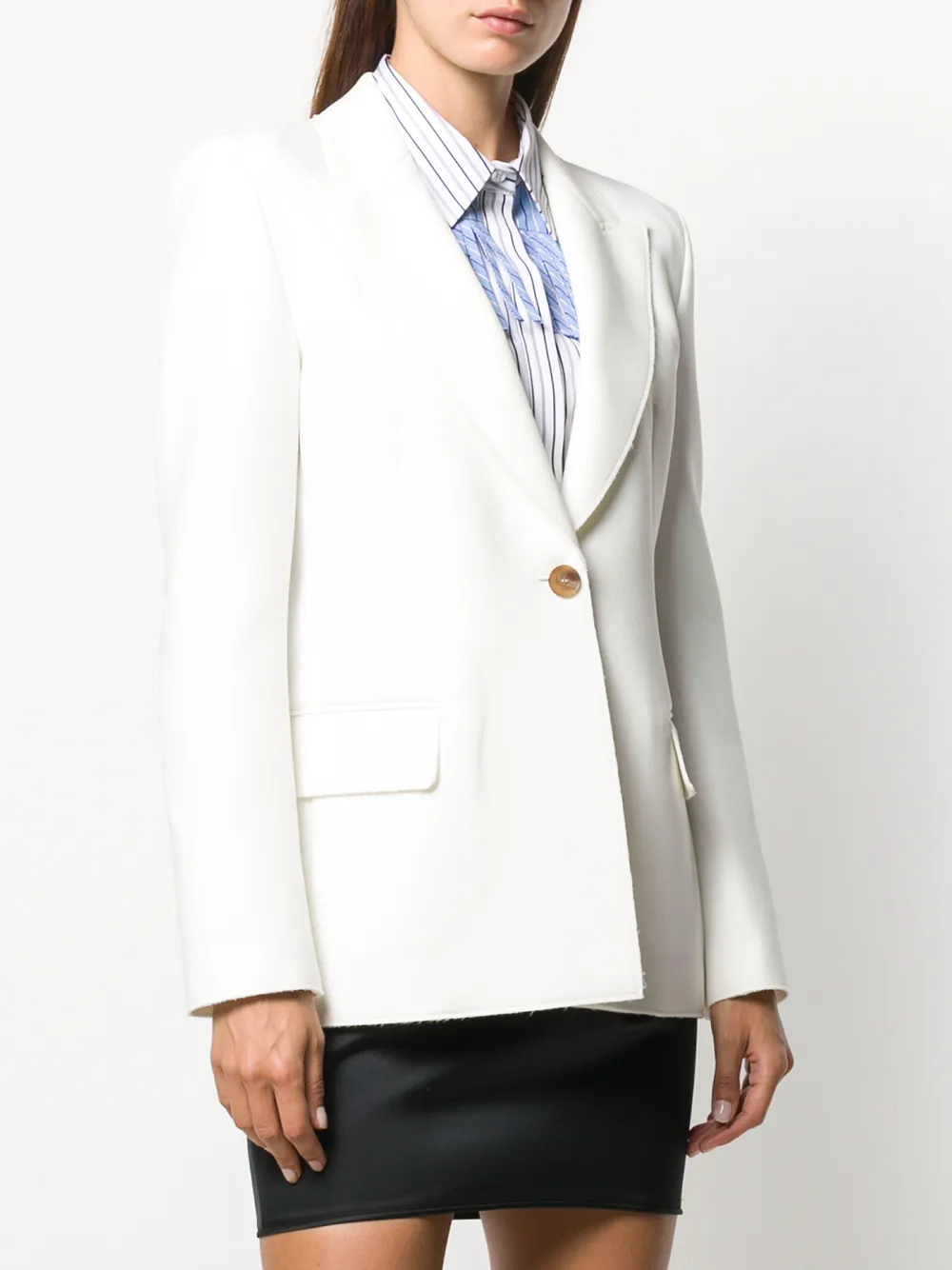  Msgm Blazer Mit Steigendem Revers   Weiß 