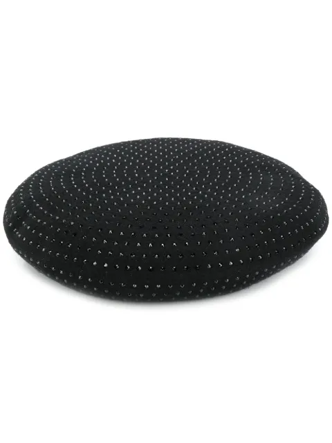 Saint Laurent crystal embellished beret