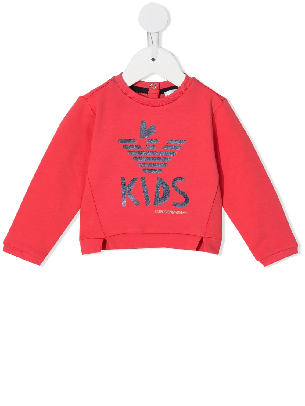 Emporio Armani Kids sudadera con logo estampado - Rosado