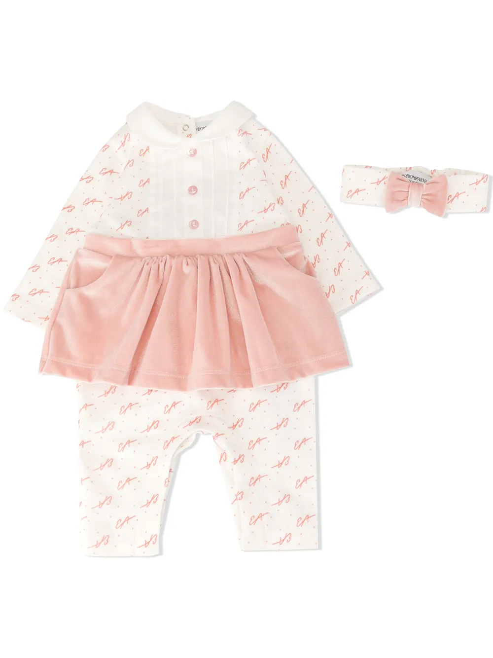 

Emporio Armani Kids mameluco con peplum - Rosado