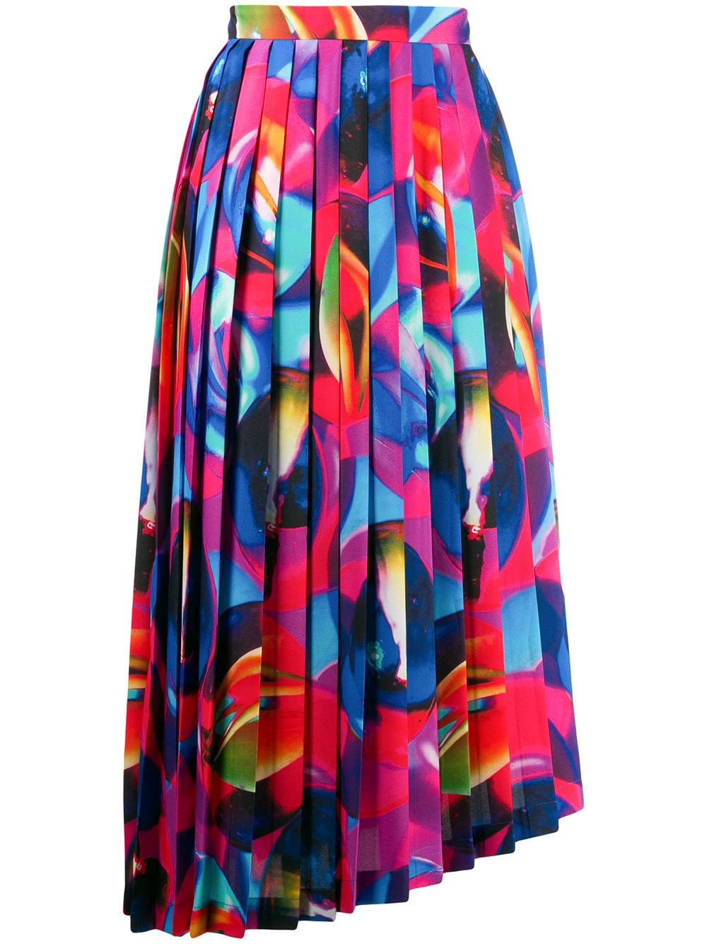 MSGM Printed Pleated Asymmetric Skirt - Farfetch