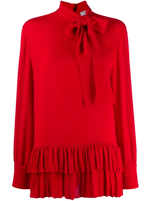 bow ruffle blouse