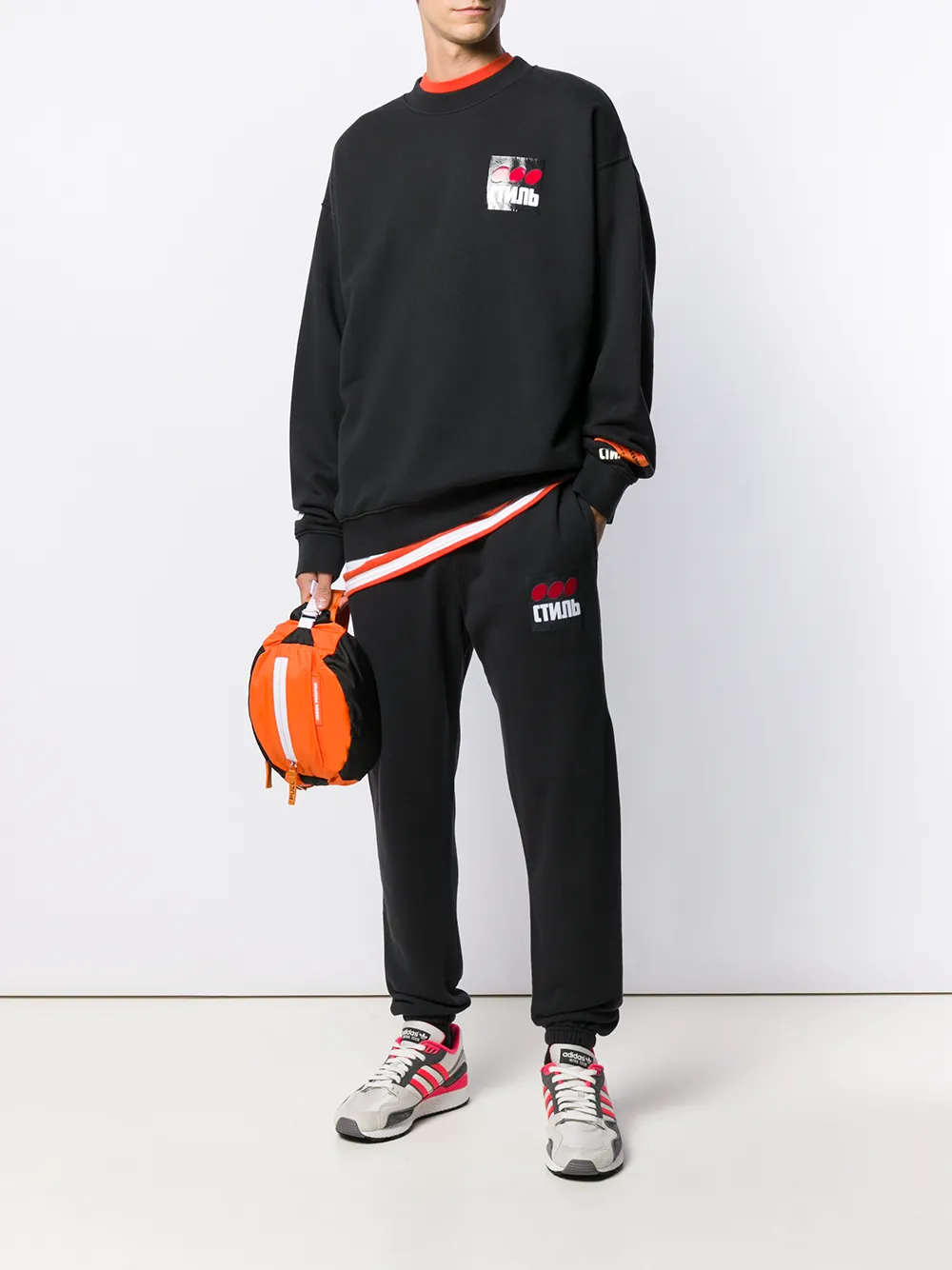  Heron Preston Sweatshirt Mit Logo Print   Schwarz 