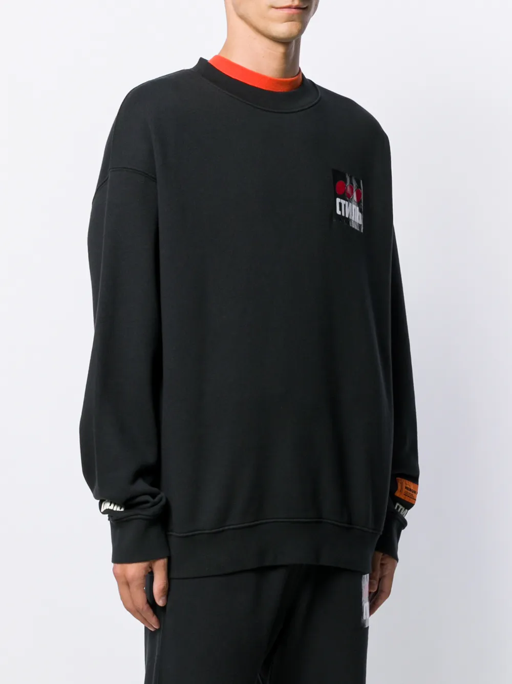  Heron Preston Sweatshirt Mit Logo Print   Schwarz 