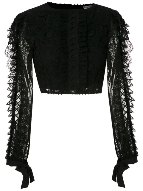 Martha Medeiros Blusa cropped Ariella rendada