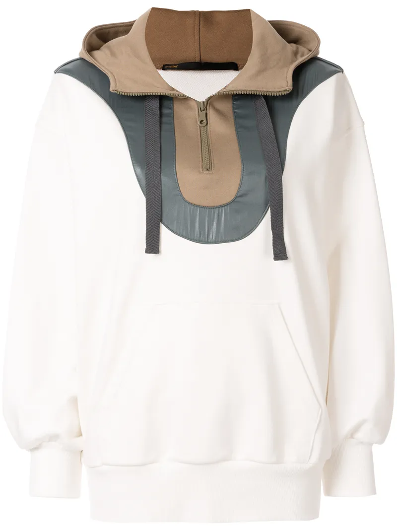 MULLER OF YOSHIOKUBO COLOUR BLOCK HALF-ZIP HOODIE