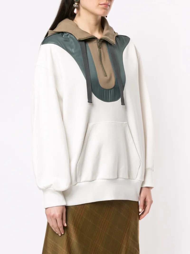 MULLER OF YOSHIOKUBO COLOUR BLOCK HALF-ZIP HOODIE