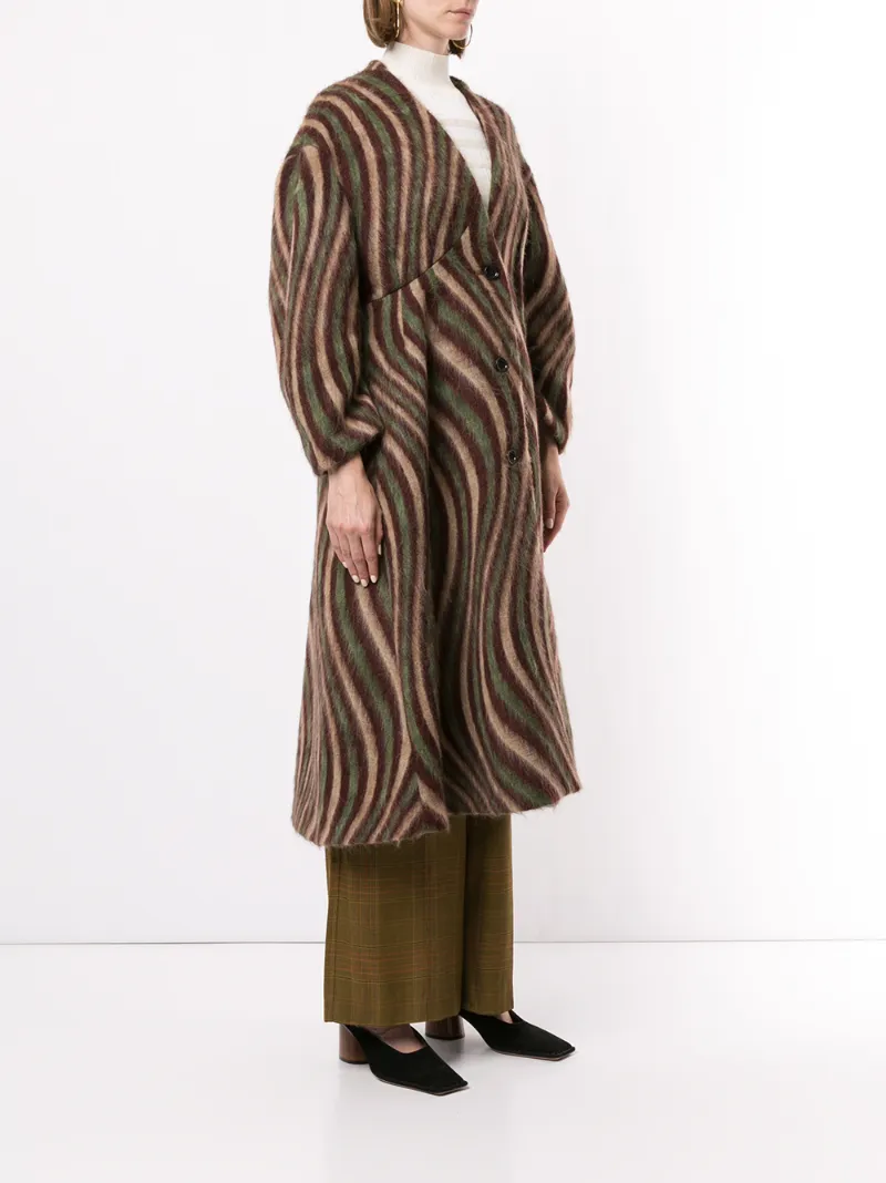 MULLER OF YOSHIOKUBO SWIRL-PRINT MID-LENGTH COAT