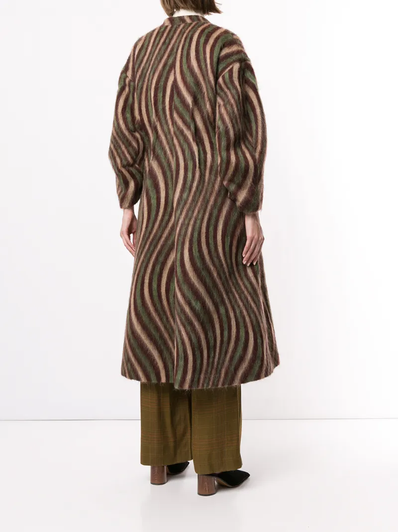 MULLER OF YOSHIOKUBO SWIRL-PRINT MID-LENGTH COAT